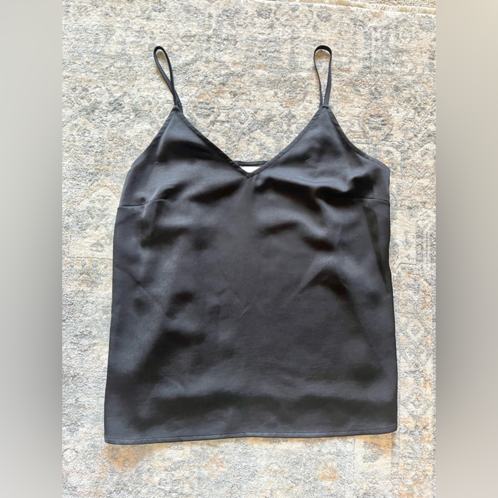 Black Silk Tank Top